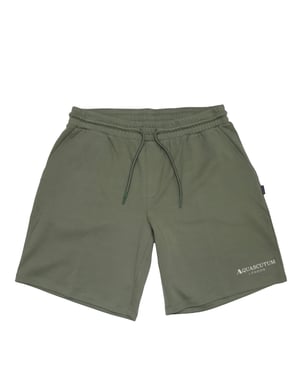 Men's Aquascutum Fleece Jogger Shorts in Military Green