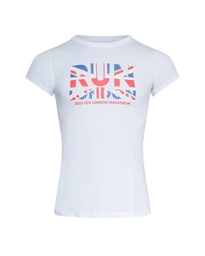 New Balance Hardloop-T-shirt voor dames – London Edition (Wit)