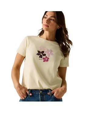 Regatta Womens/Ladies Filandra VX Shadow Flower T-Shirt (Light Vanilla)