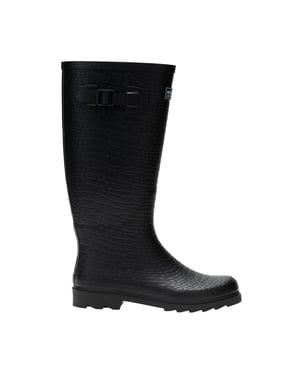 Regatta Womens/Ladies Fairweather III Reptile Print Wellington Boots (Black)