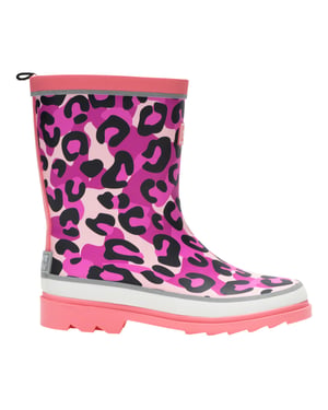 Regatta Childrens/Kids Mudplay III Leopard Print Wellington Boots (Pink Lemonade)