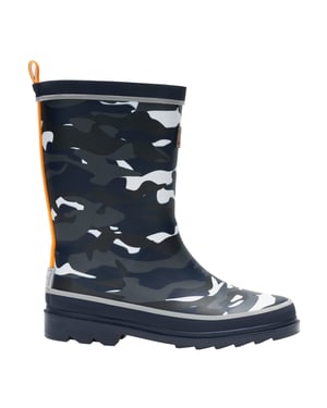 Regatta Childrens/Kids Foxfire Camo Reflective Wellington Boots (Black)