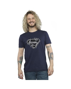 DC Comics Mens Superman Logo Sketch T-Shirt (Navy Blue)