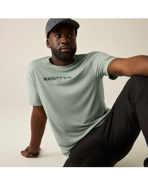 Regatta Mens Text Stretch T-Shirt (Glacier Green)