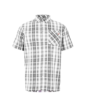 Lee Cooper Geruit katoenen herenoverhemd (Wit)