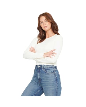 Be You Geribd, kort T-shirt voor dames (Crème)