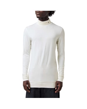 Ambush Heren-T-shirt met lange mouwen en schildpadhals (Wit)