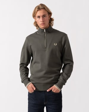 Long Sleeve Logo Detail Sweatshirt in Olive