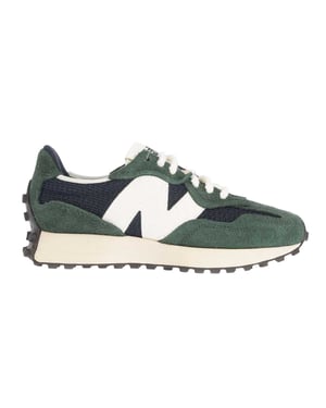 New Balance Heren 327 suède casual sneakers met sleehak (Groen)