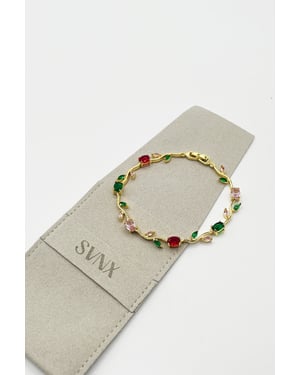 Floral Crystal Gold Bracelet