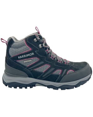 Karrimor Vattentäta vandringskängor i mocka för kvinnor/damer (Svart/rosa)
