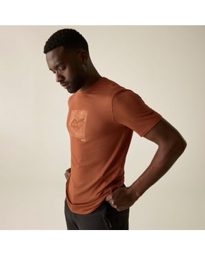 Regatta Mens Fingal Abstract Stretch Logo T-Shirt (Rooibos Tea)
