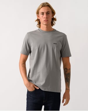 Regular Fit Short Sleeve Logo Detail T-Shirt in Grey
