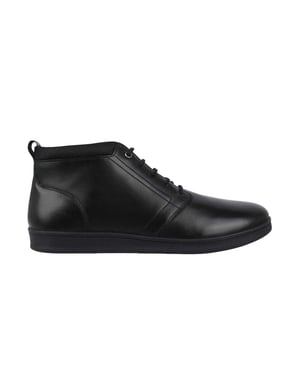 Firetrap Elgan leren platte herenlaarzen (Zwart)