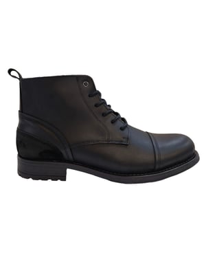 Firetrap Leren herenlaarzen met blokhak van Focus (Zwart)