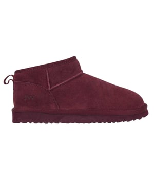 Jack Wills Leren laarzen met nauwsluitende pasvorm voor dames (Bourgondië)