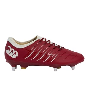 Canterbury Phoenix 2.0 rugby-schoenen voor heren met veters, voor zachte ondergrond (Rode Dahlia)