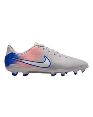 Nike Unisex voetbalschoenen voor volwassenen: Tiempo Legend 10, van leer, voor harde ondergrond (Grijs/Blauw)