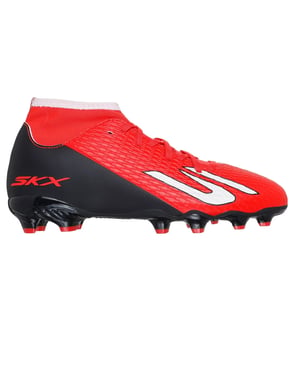 Skechers SKX 2 voetbalschoenen voor kinderen, voor harde ondergrond (Rood, Zwart)