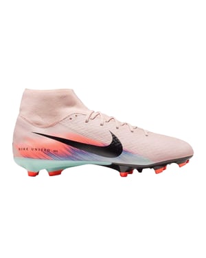 Nike Unisex Zoom Mercurial Superfly 10 Academy voetbalschoenen voor volwassenen, voor harde ondergrond (Roze/Blauw)