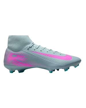 Nike Unisex Zoom Mercurial Superfly 10 Academy voetbalschoenen voor volwassenen, voor harde ondergrond (GRIJS/PINK)