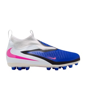 Nike Voetbalschoenen voor kinderen/jeugd – Academy-serie voor harde ondergrond (Blauw/Wit/Roze)