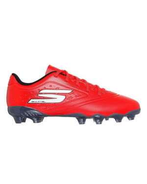 Skechers Razor voetbalschoenen voor kinderen (Firm Ground) (Rood, Zwart)