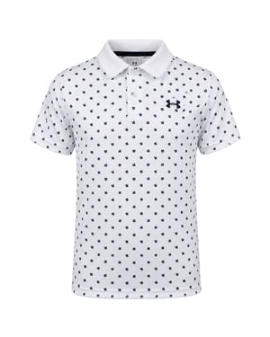 Under Armour Performance Poppie Kids White Golf Polo Shirt