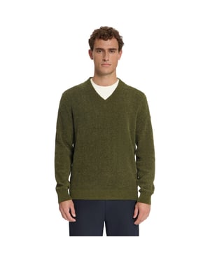 No Excess Pullover v-neck light weight chenil moss