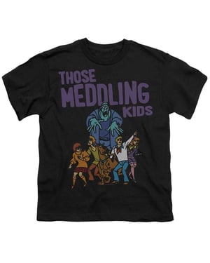 Scooby Doo T-shirt met ‘Death Meddle’-opdruk voor kinderen (Zwart)
