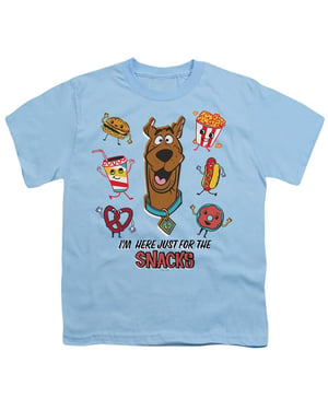 Scooby Doo T-shirt voor kinderen met de tekst „I’m Here Just For The Snacks” (Lichtblauw)