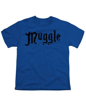 Harry Potter T-shirt voor kinderen met ‘Muggle’-print, van ringspun-katoen (Koningsblauw)