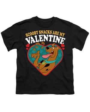 Scooby Doo T-shirt voor kinderen met de tekst „Scooby Snacks Are My Valentine“ (Zwart)