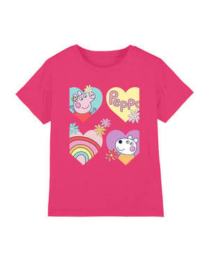 Peppa Pig T-shirt voor kinderen met Suzy Sheep-motief: hartjes en bloemen (Heet Roze)