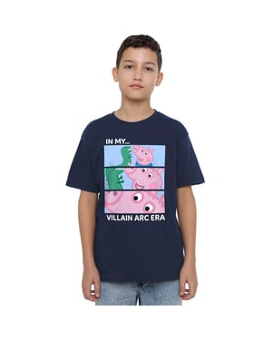 Peppa Pig Jongens Schurk Arc Tijdperk George Varken TV T-Shirt (Marine)