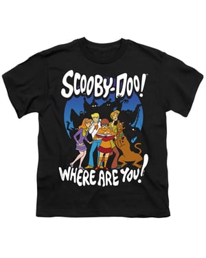 Scooby Doo T-shirt met spooksilhouetten voor kinderen (Zwart)