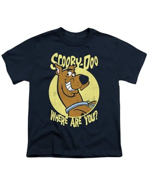 Scooby Doo T-shirt voor kinderen met de tekst ‘Where Are You?’ (Marine)