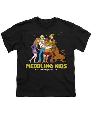 Scooby Doo Kinderen/Kids T-shirt met opdruk ‘Meddling Kids’ (Zwart)