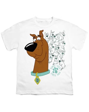 Scooby Doo T-shirt voor kinderen met het thema ‘De evolutie van Scooby Doo’ (Wit)