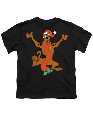 Scooby Doo Kinder-T-shirt met kerstknuffels (Zwart)