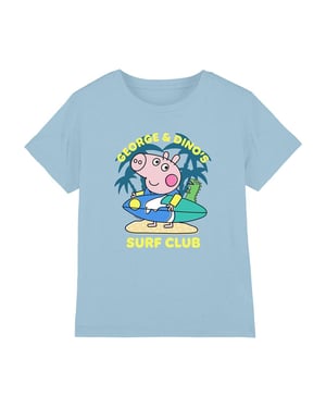 Peppa Pig Peppa en George T-shirt van de surfclub voor kinderen (Lichtblauw)