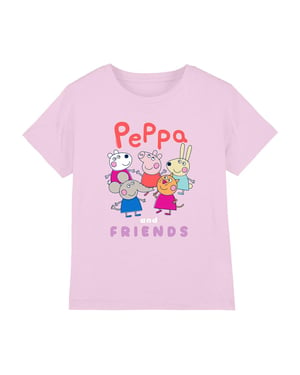 Peppa Pig T-shirt met omtrektekening van Peppa Pig voor kinderen/kleuters (Roze)
