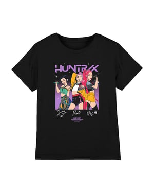 K-Pop Demon Hunters Childrens/Kids Singing Signature T-Shirt (Black)