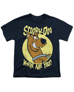 Scooby Doo T-shirt voor kinderen met de tekst ‘Where Are You?’ (Marine)
