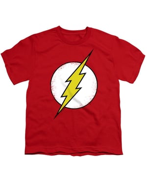 The Flash T-shirt met verweerde look voor kinderen (Rood)