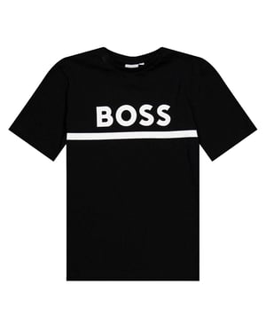 Boss Kinderen/Kinderen Logo T-shirt (Zwart)