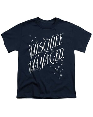 Harry Potter T-shirt met opdruk ‘Mischief Managed’ voor kinderen (Marine)