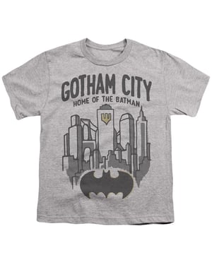 Batman Gotham City-T-shirt voor kinderen (Atletische Heide)