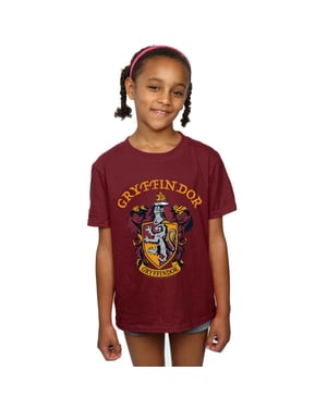 Harry Potter Meisjes Gryffindor Crest Katoenen T-Shirt (Bourgondië)
