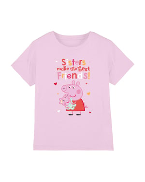 Peppa Pig T-shirt met de tekst ‘Meisjes en zussen zijn de beste vriendinnen’ van Peppa Pig (Roze)